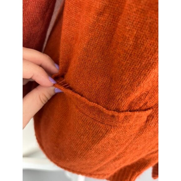 Eileen Fisher women's small burnt orange full zip cardigan wool cashmere angora - Picture 4 of 7